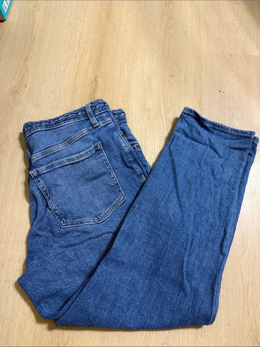 Old Navy Medium Blue Braided Waist Jeans